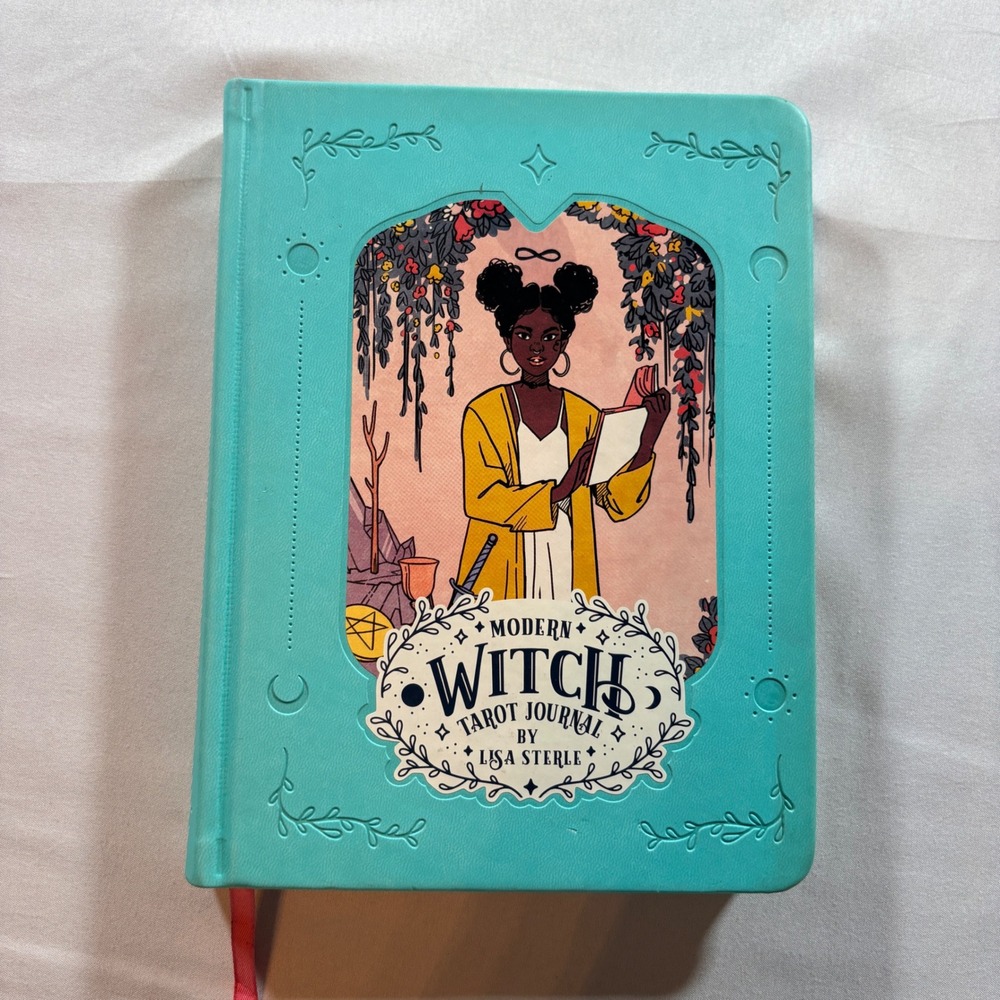 Modern Witch Tarot Journal Lisa Sterle Teal Faux Leather Guided Diary Hardcover